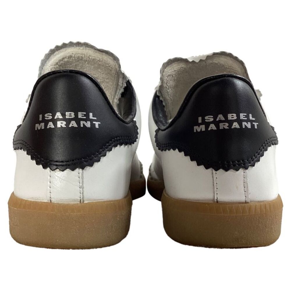 Isabel Marant Beth Logo Velcro Straps in White Leather and Suede - Picture 3 of 7